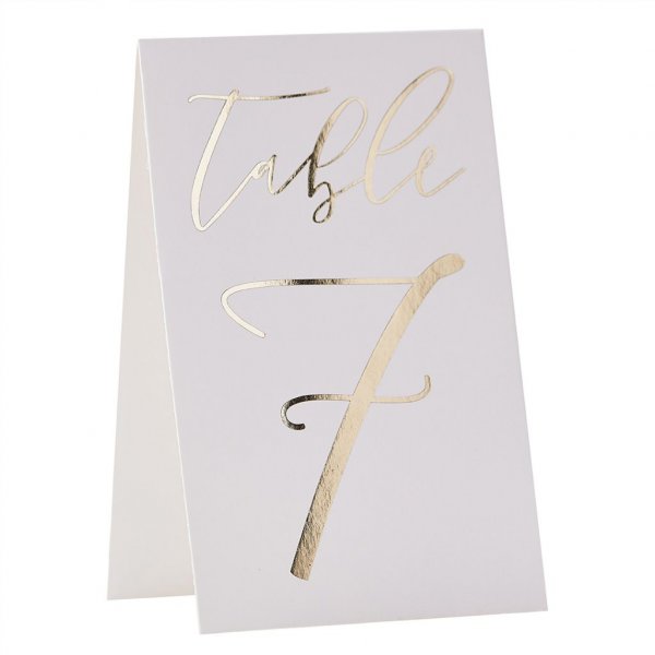 Bordsnumreringskort - Gold wedding - 12 st Bordsnumreringskort - Gold wedding - 12 st