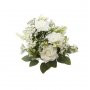 Blombukett - 40 cm - Vita rosor med gr�na blad
