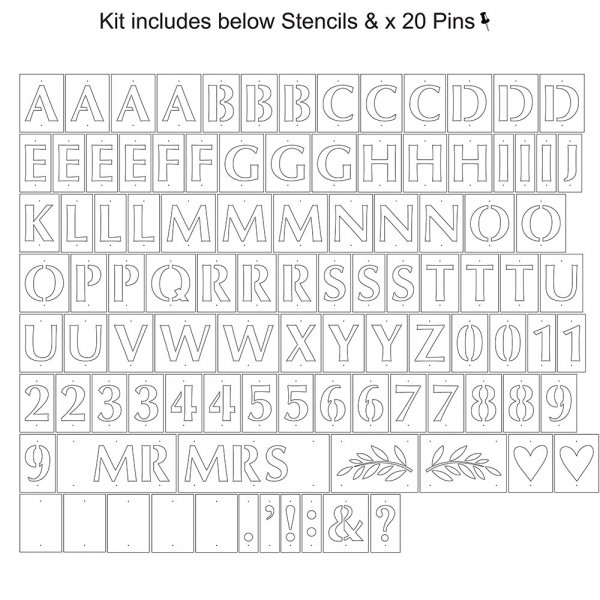 Stencil kit - A-Z + Nummer
