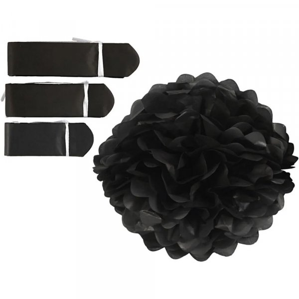 Pom pom - 3-pack - Svart