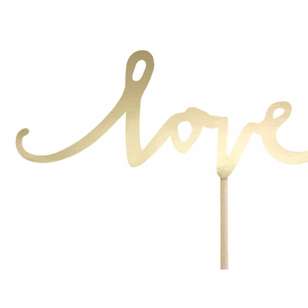 Cake Picks - Love Sweet Yum - Guld - 6-pack