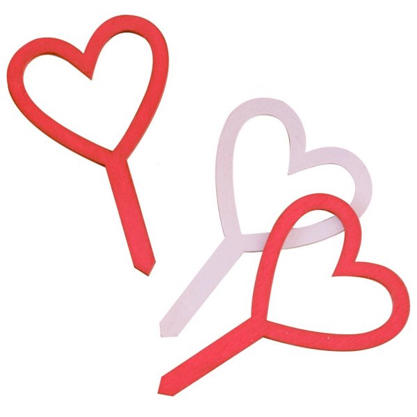 Cake Picks - Trä - Hjärtan - Röda/Rosa Cake Picks - Trä - Hjärtan - Röda/Rosa