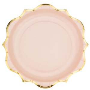 Papptallrikar - Puderrosa - 8-pack