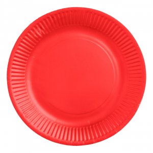 Papptallrikar - R�d - 18 cm - 8-pack