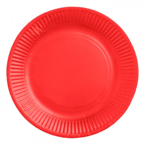 Papptallrikar - R�d - 18 cm - 8-pack