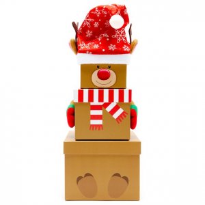 Stapelbara presentaskar - Ren - 3-pack