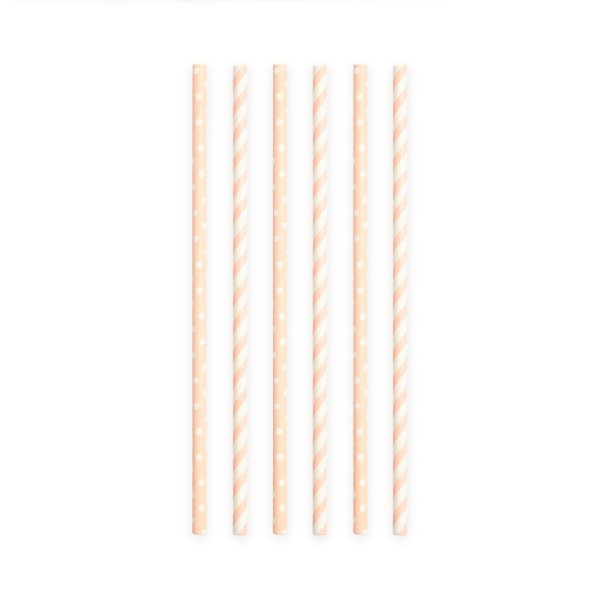 Papperssugr�r - Ljusrosa - Randiga/Prickiga - 20-pack