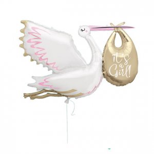 J�ttefolieballong - Stork - It's a girl