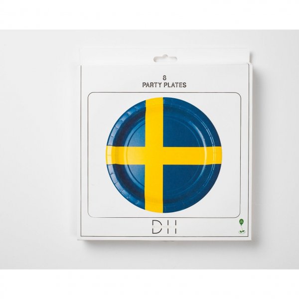 Papperstallrik - Svenska flaggan - 8 st Papperstallrik - Svenska flaggan - 8 st