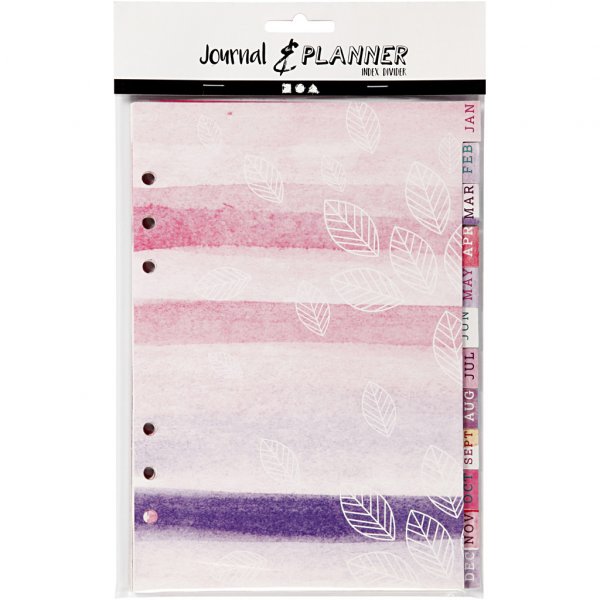 Skiljeblad - A5 - Guld/Lila/Rosa - 12 st