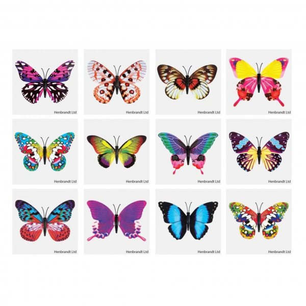 Tatueringar - Fj�rilar - 12 st