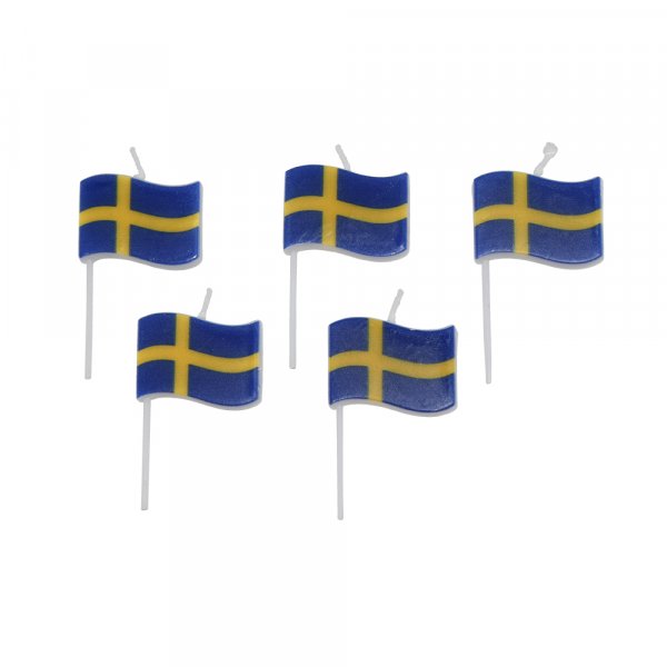 Trtljus med svenska flaggan - 5 st