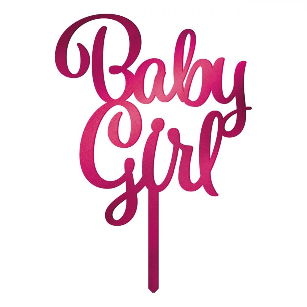 Tårtdekoration – Baby Girl – Rosa – Tårtljus, Tårtdekorationer till kalas