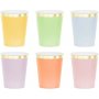 Pappmuggar - Pastell med guldkant - 6-pack