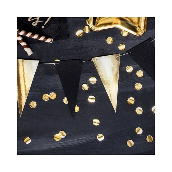 Vimpelgirlang Mini Svart & Guld
