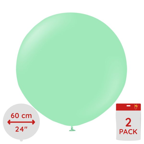 Ballonger enf�rgade - Premium 60 cm - Mint Green - 2-pack