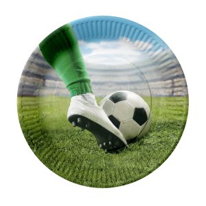 Papptallrikar - Fotboll - 23 cm - 8-pack