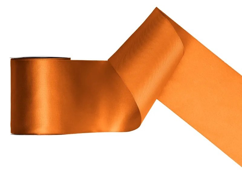 Satinband – Orange – (Bredd: 100 mm) – 25 meter – Satinband, Band & Snören till bröllop