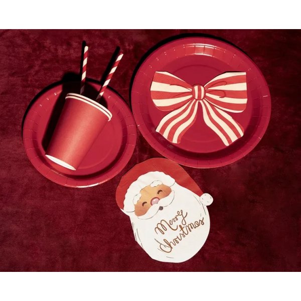 Servetter - Randig rosett - 12-pack