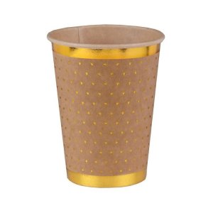 Pappersmugg Natur & Guld