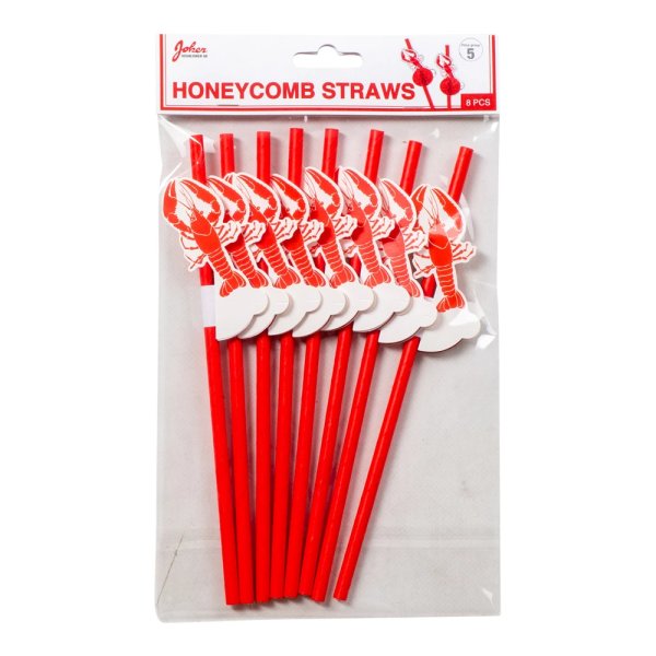 Sugrör - Kräftor Honeycomb - 8-pack Sugrör - Kräftor Honeycomb - 8-pack
