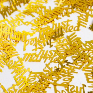 Konfetti - Just Married - Guldmetallic - 14 g