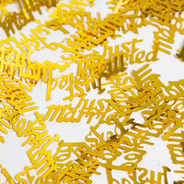 Konfetti - Just Married - Guldmetallic - 14 g