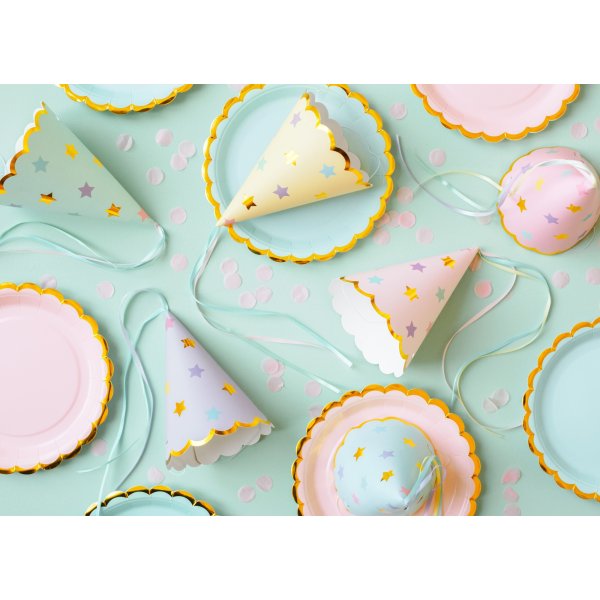 Partyhattar - Pastel stars - 6-pack