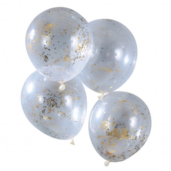Konfettiballonger - Glitter - Guld - 5-pack Konfettiballonger - Glitter - Guld - 5-pack