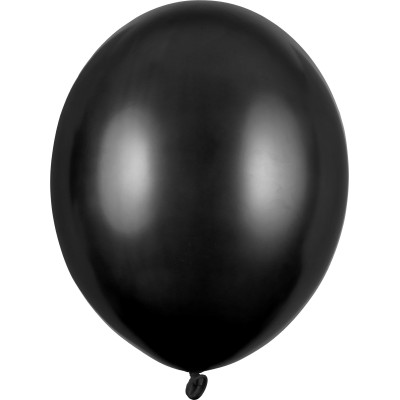 Ballonger - Metallic - Svarta - 10-pack