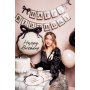 Happy Birthday-banner - Cream-svart - 100 cm
