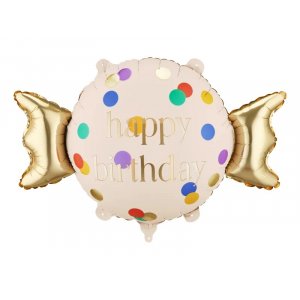 Folieballong - Happy Birthday - Candy - 61x37 cm