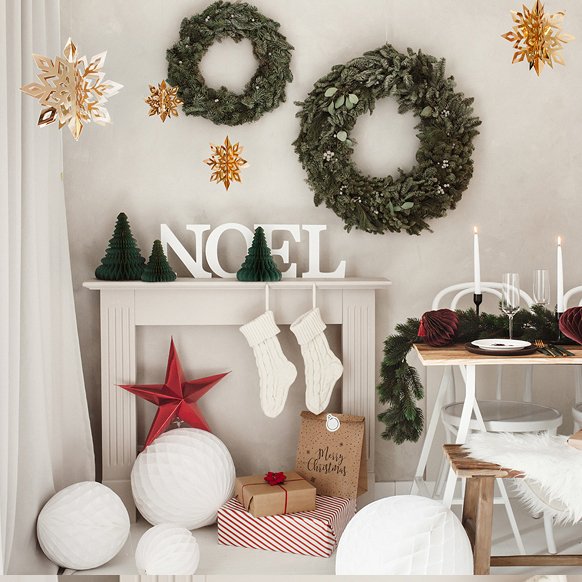 Hngande snflingor - 6-pack - Guld