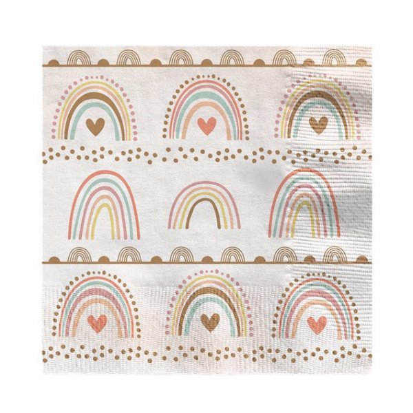 Servetter - Regnbgar - Boho Rainbow - 16-pack