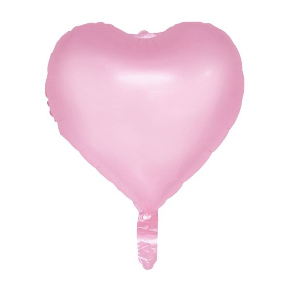 Folieballong - Hj�rtan - Rosa Pastell