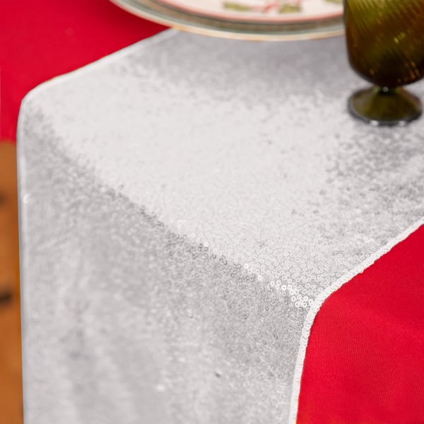 Löpare - Glittrande Silver - 200x28 cm Löpare - Glittrande Silver - 200x28 cm
