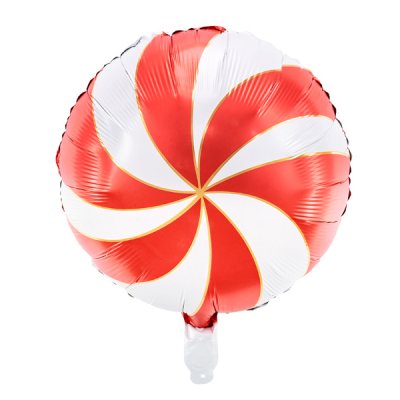 Folieballong - Candy Swirl - Röd