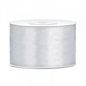 Satinband - 25 m - Silver - Bredd: 38 mm Satinband - 25 m - Silver - Bredd: 38 mm