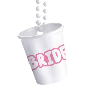 Shotglas med halsband - Bride - Vit
