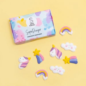 Sockerdekorationer - Handgjorda - Superstreusel - Unicorns & Rainbows - 8 st
