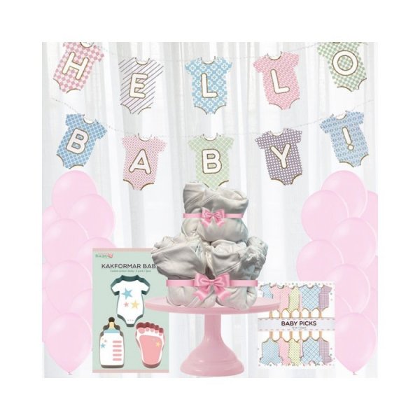 Babyshower dekorationer kit Large Rosa
