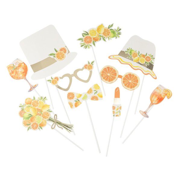 Photobooth-kit - Orange - 10 delar