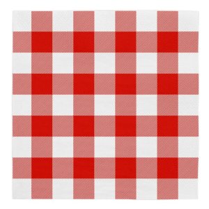 Servetter - R�drutig - 33x33 cm - 20-pack