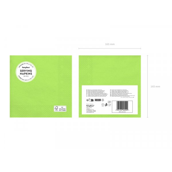 Pappersservetter - Ljusgr�n