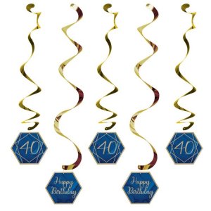 Girlanger 40 �r Marinbl� & Guld