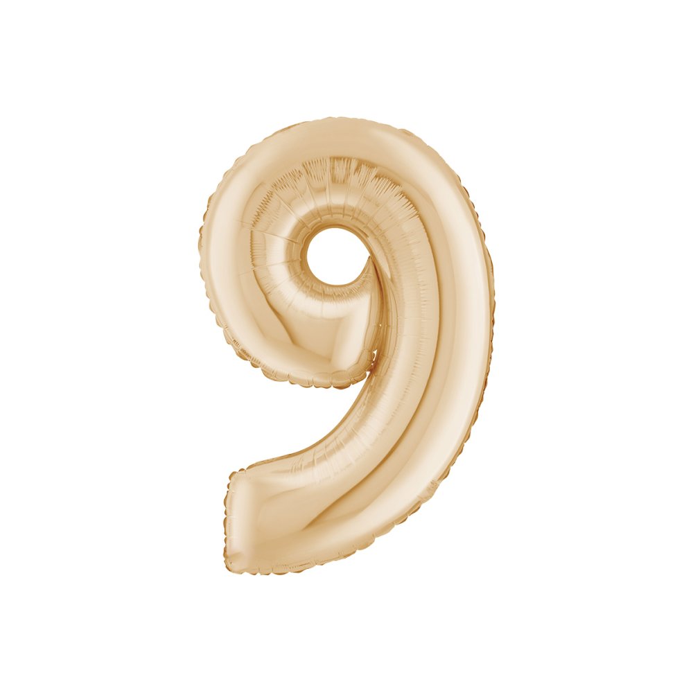 Ballongsiffra - White Gold - 66 cm - Siffra: 9 - Sifferballonger, Ballonger