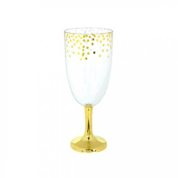 Stort glas - 31 cm - Polka dot Guld