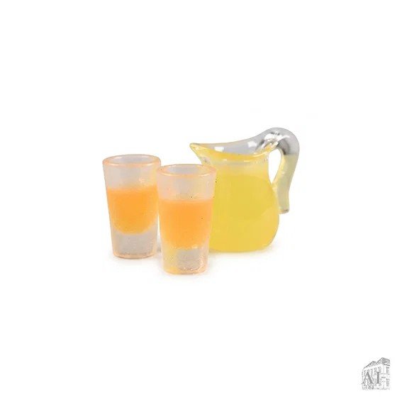 Nissetillbehör - Tillbringare och glas med apelsinjuice - Nissehyss, Julartiklar