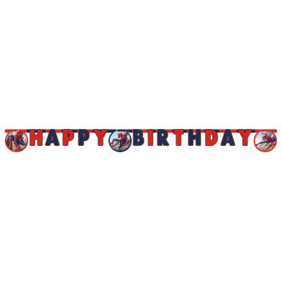 Girlang Happy Birthday – Spiderman Crime Fighter – Vimplar till kalas, Kalasdekorationer