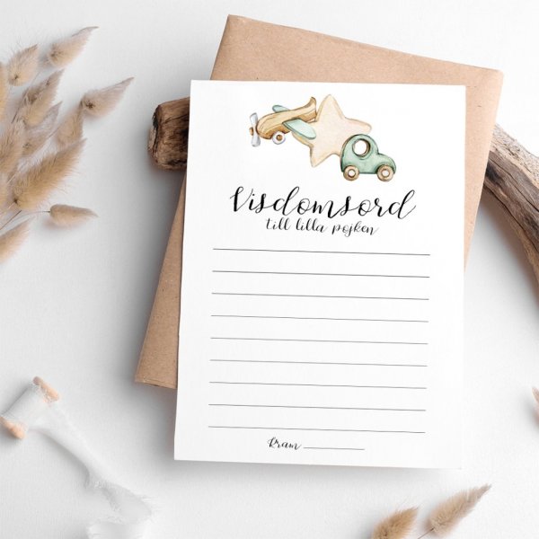 Visdomsord till lilla pojken - Bil - 8-pack